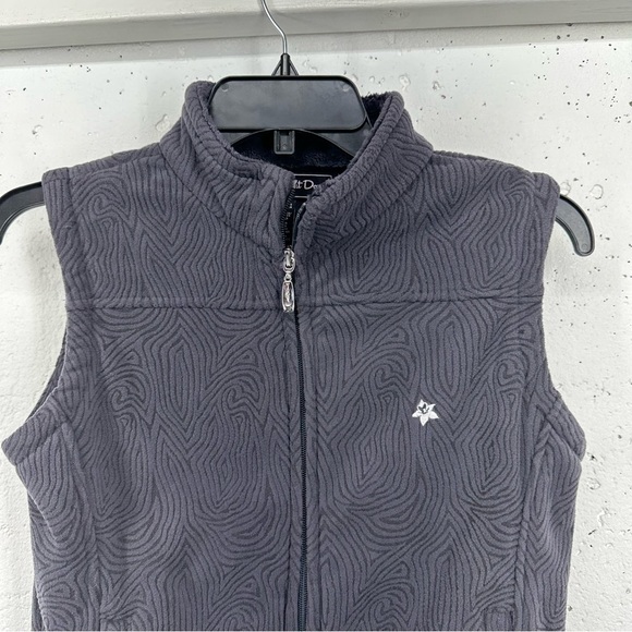 Straight Down size Small Dark Gray Textured Fleece Vest - Picture 2 of 8